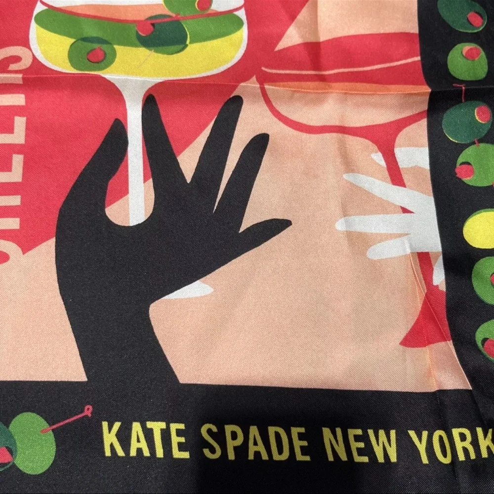 KATE SPADE DIRTY MARTINI SQUARE SILK SCARF NWOT